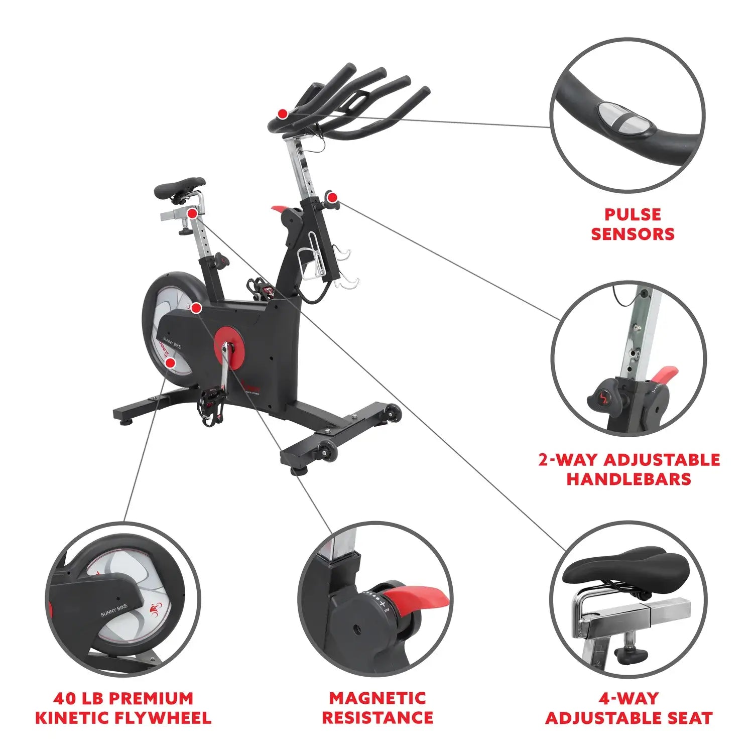 GP Pro Sun Kinetic Rear Flywheel Drive Indoor Cycling Bike - Lifetime warranty*