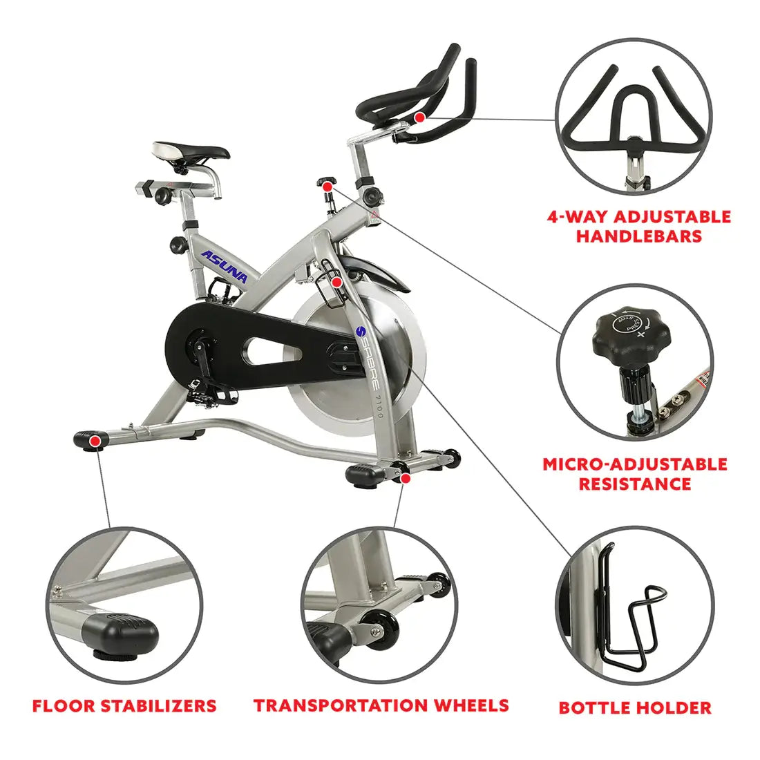 GP Pro Sun Sabre Cycle Exercise Bike - Magnetic Belt Drive Commercial Indoor Cycling Bike-Lifetime warranty*