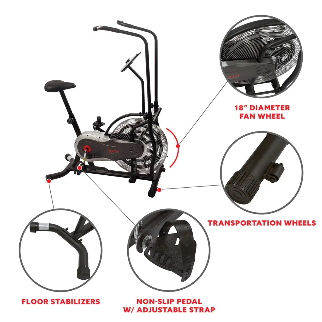 GP Pro Sun Zephyr Air Bike, Fan Exercise Bike - Lifetime warranty*
