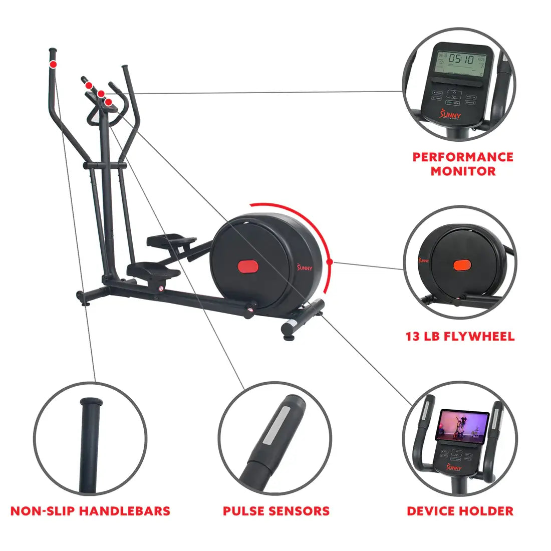 GP Pro Sun Carbon Premium Magnetic Elliptical Programmable Machine- Lifetime warranty*