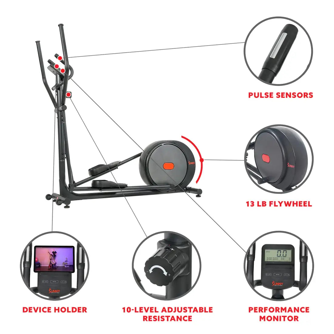 GP Pro Sun Carbon Pro Elliptical Machine Magnetic Resistance Trainer- Lifetime warranty*
