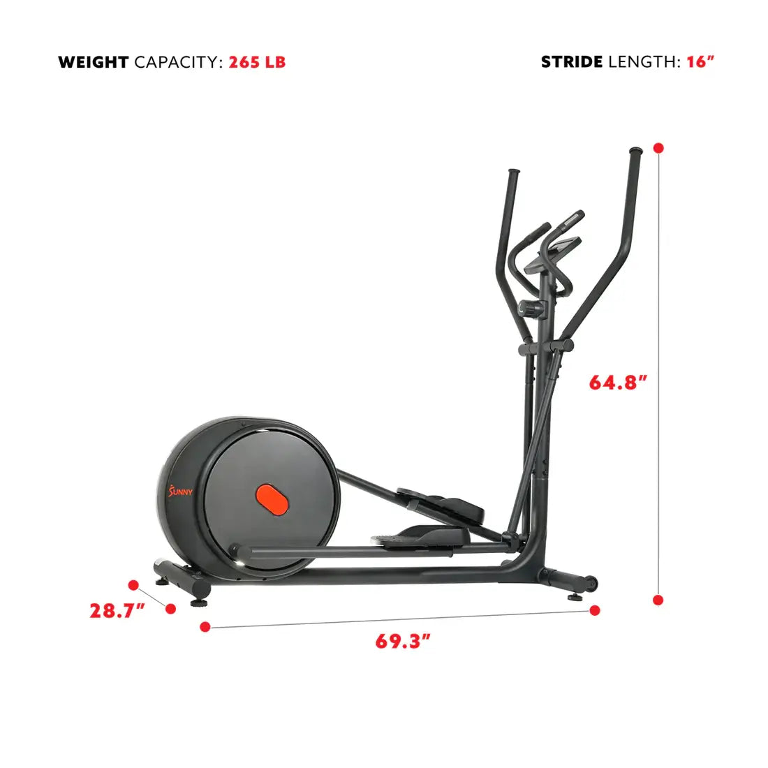 GP Pro Sun Carbon Pro Elliptical Machine Magnetic Resistance Trainer- Lifetime warranty*