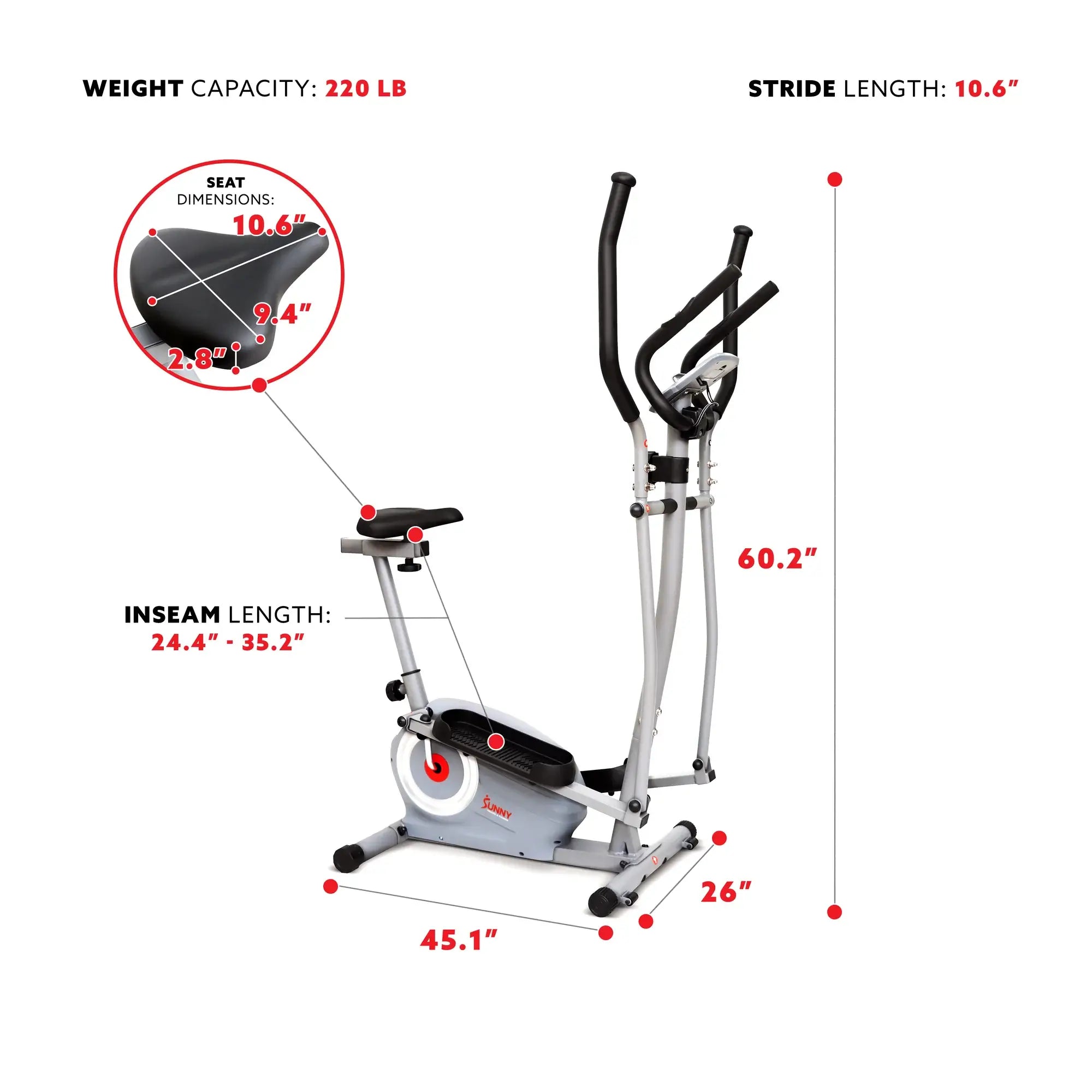 GP Pro Sun Essential Interactive Series Seated Elliptical- Lifetime warranty*