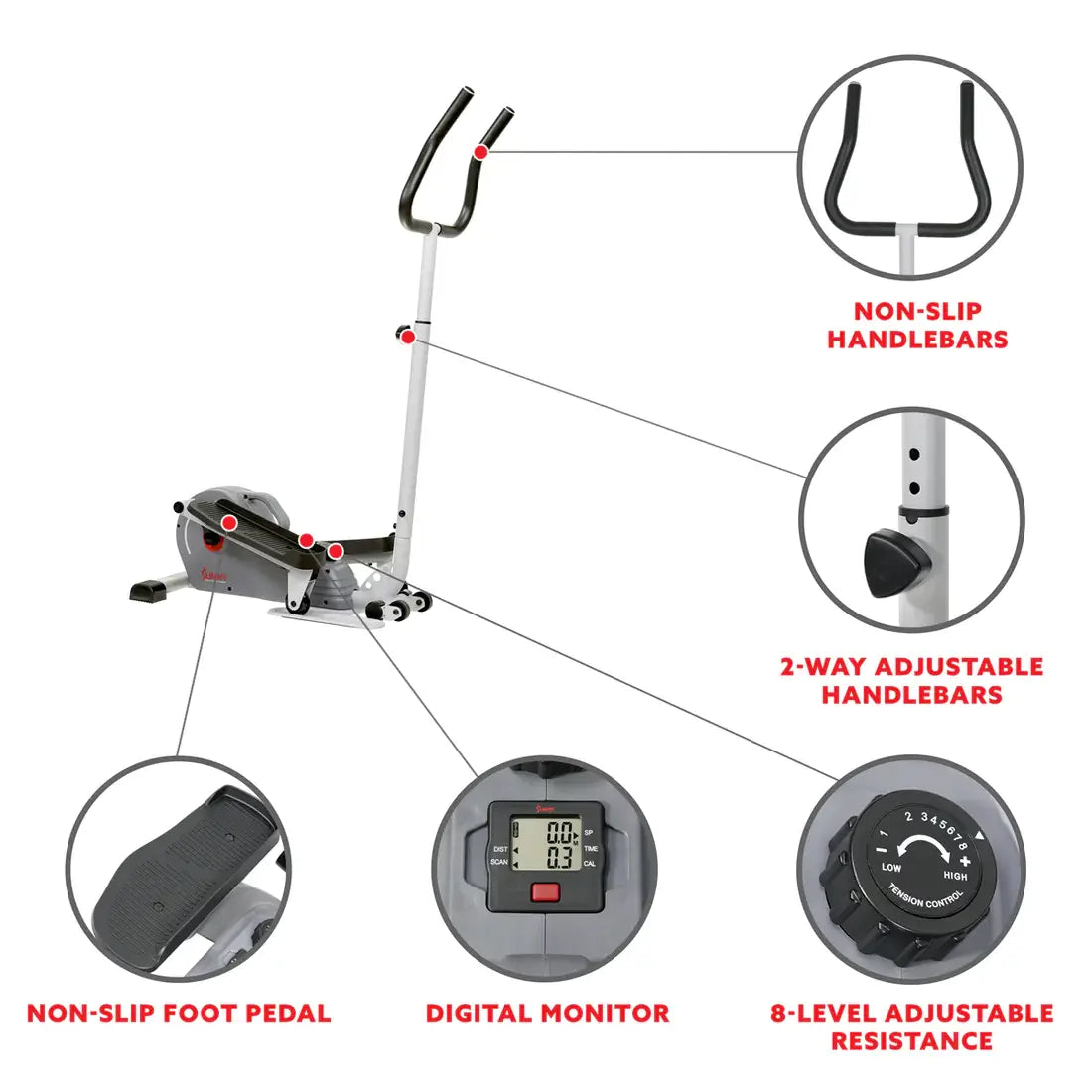 GP Pro Sun Magnetic Elliptical Machine Fitness Cross Trainer- Lifetime warranty*