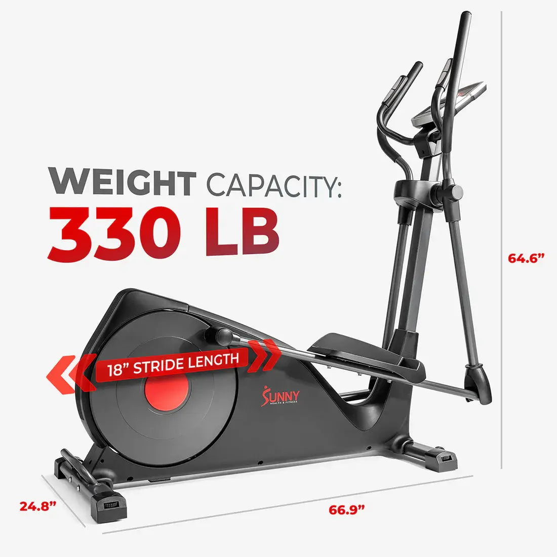 GP Pro Sun Pre-Programmed Elliptical Trainer, 18 inch Stride- Lifetime warranty*