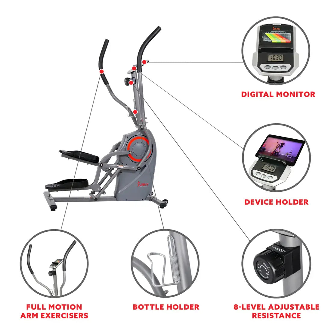 GP Pro Sun Performance Cardio Climber Elliptical Trainer- Lifetime warranty*