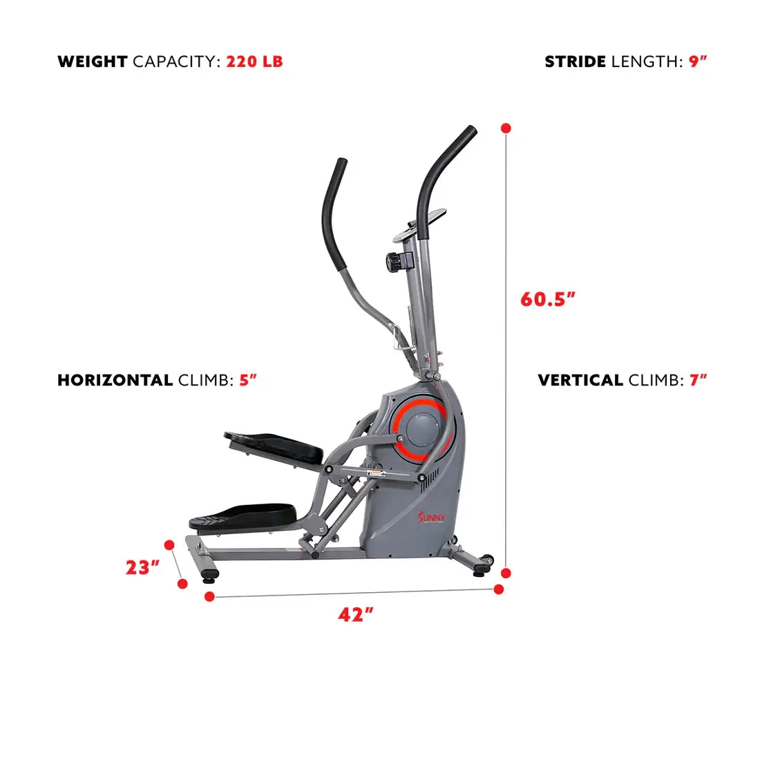 GP Pro Sun Performance Cardio Climber Elliptical Trainer- Lifetime warranty*