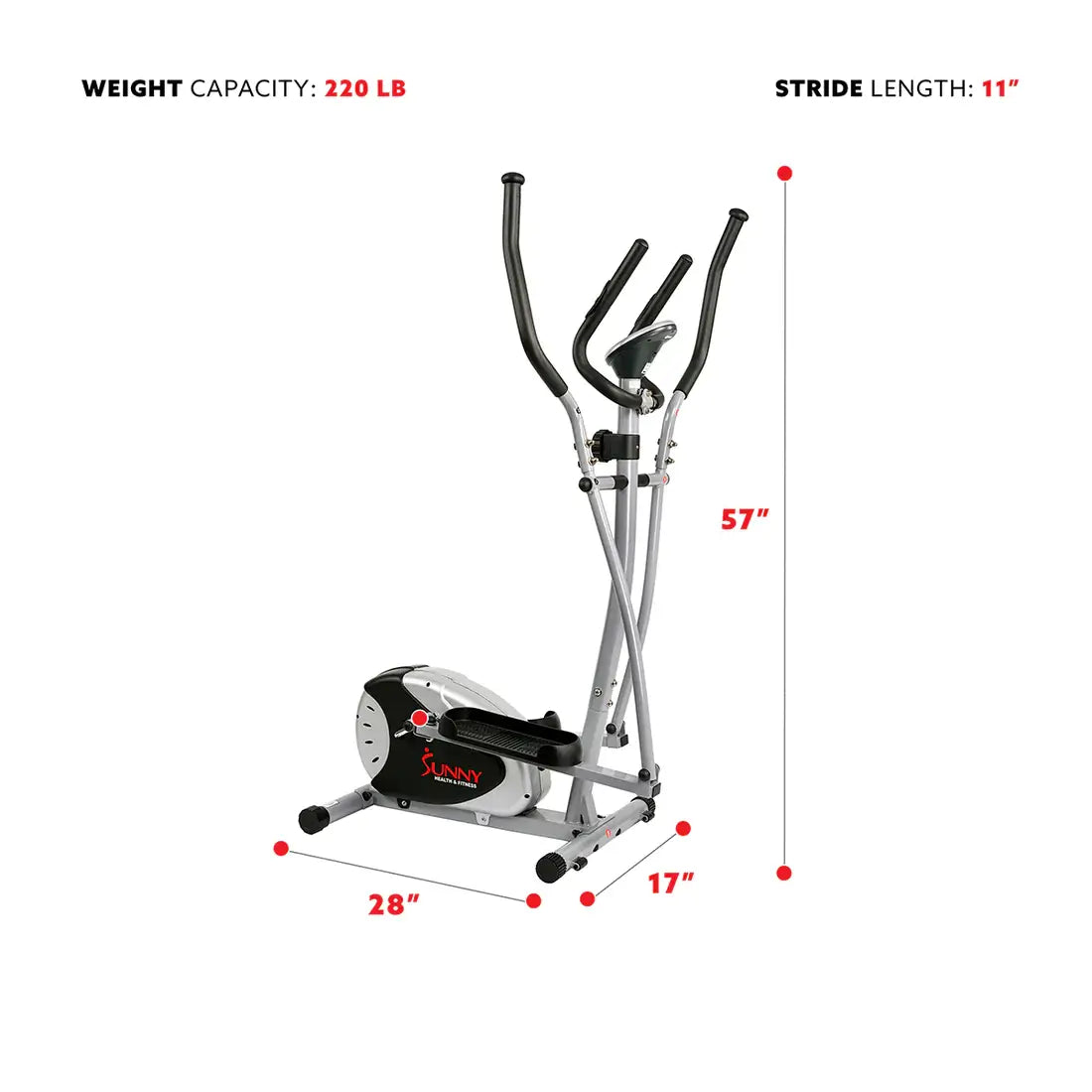 GP Pro Sun Elliptical Bike Magnetic Resistance Elliptical Machine Cross Trainer- Lifetime warranty*