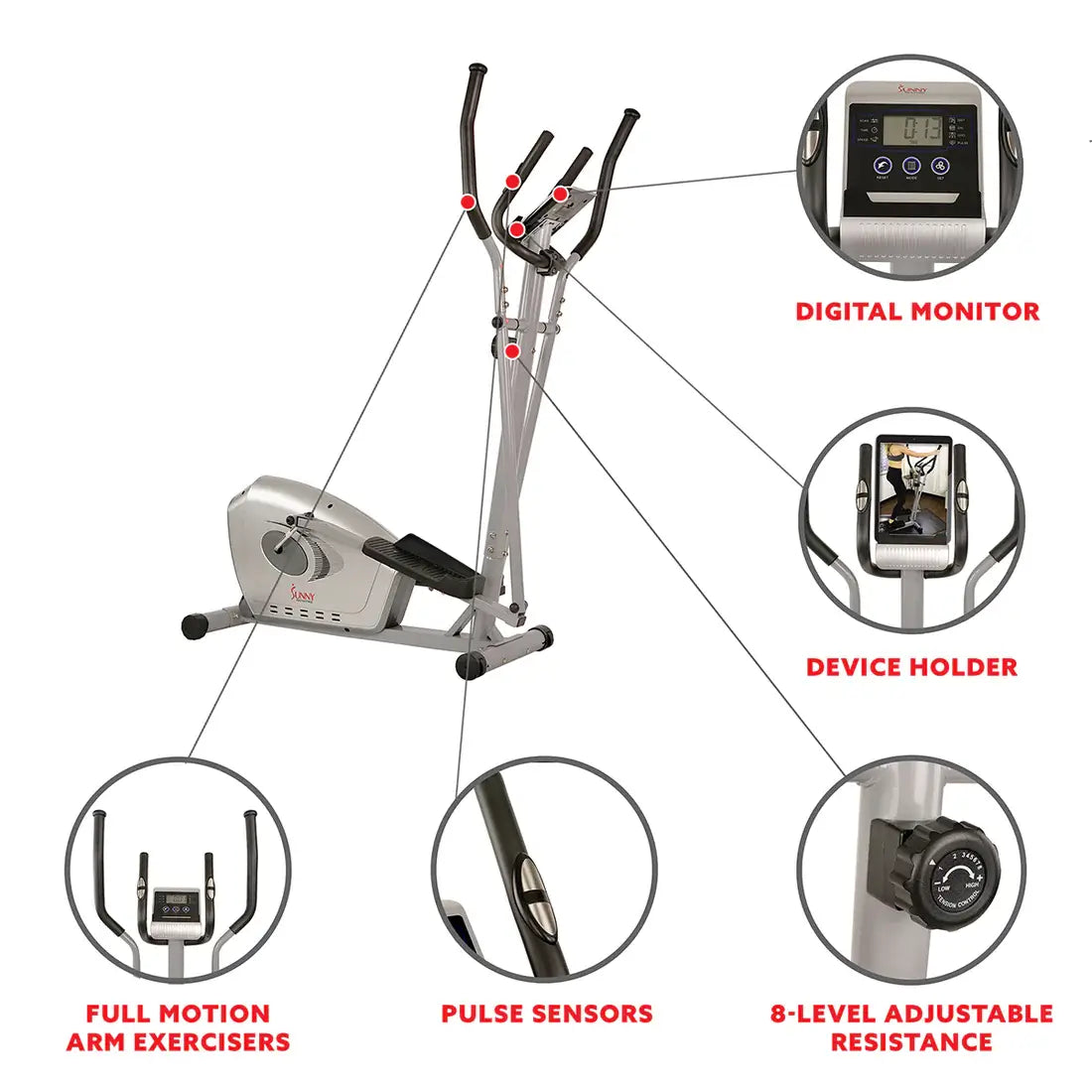 GP Pro Sun Magnetic Elliptical Trainer Fitness Machine- Lifetime warranty*