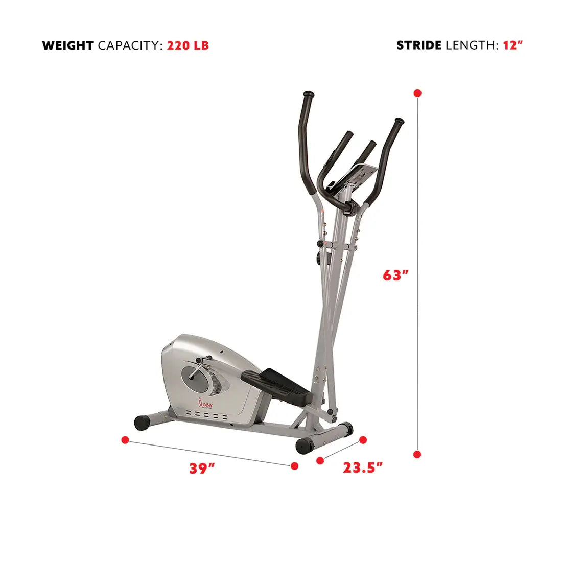 GP Pro Sun Magnetic Elliptical Trainer Fitness Machine- Lifetime warranty*