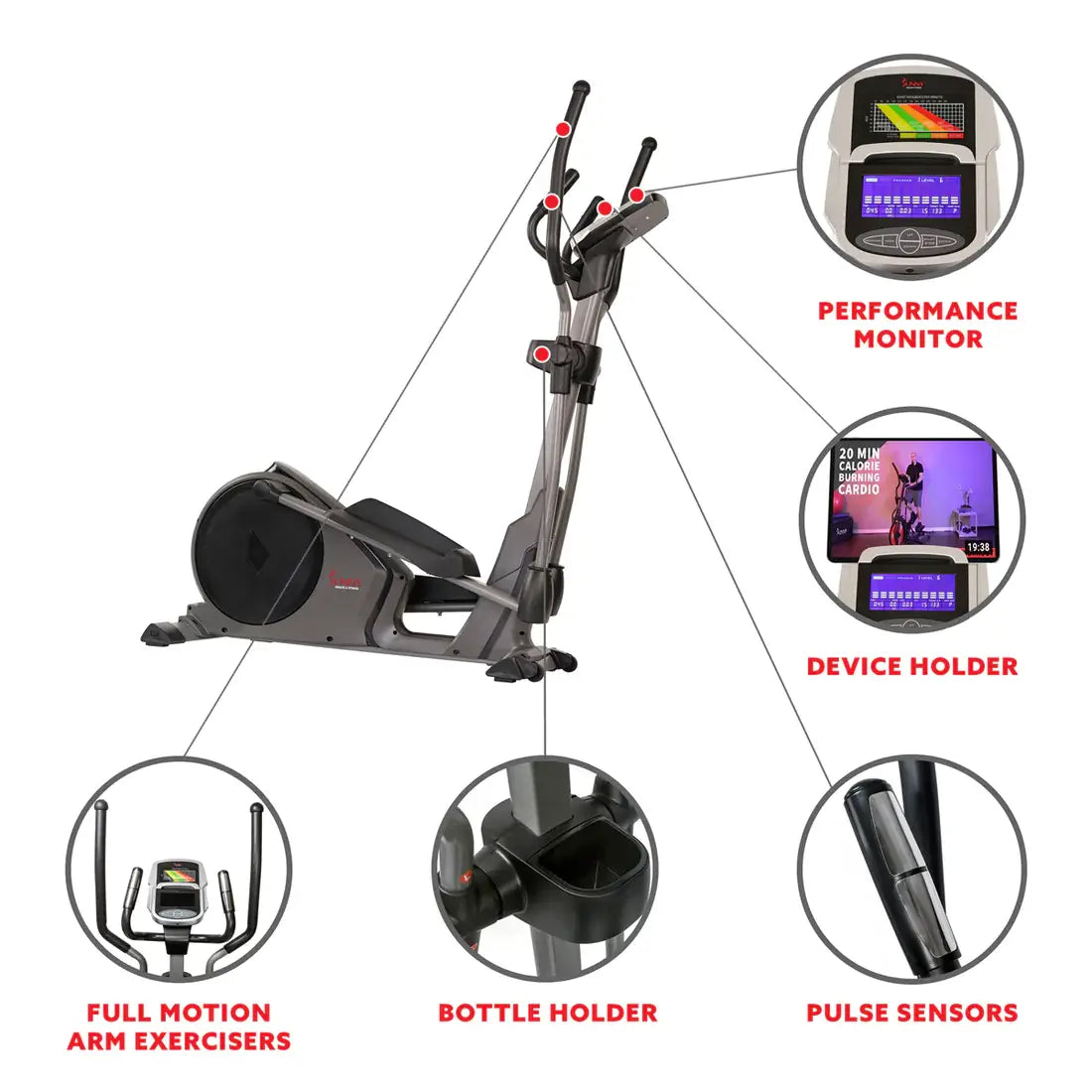 GP Pro Sun Pre-Programmed Elliptical Trainer Machine Magnetic - Lifetime warranty*