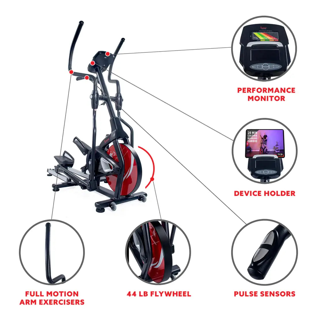 GP Pro Sun Stride Elliptical Machine Magnetic Fitness- Lifetime warranty*