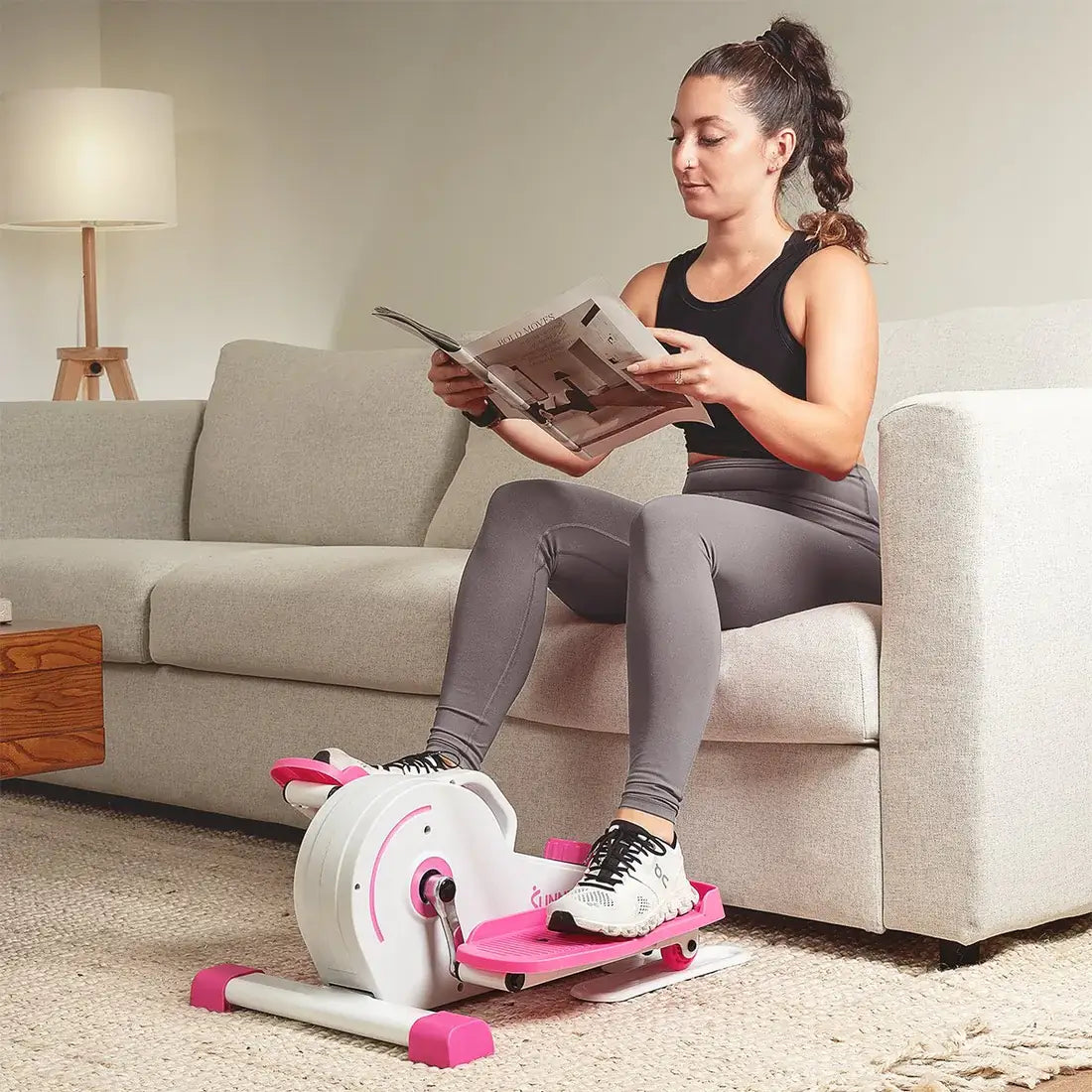 GP Pro Sun Pink Under Desk Exercise Elliptical Machine- Lifetime warranty*