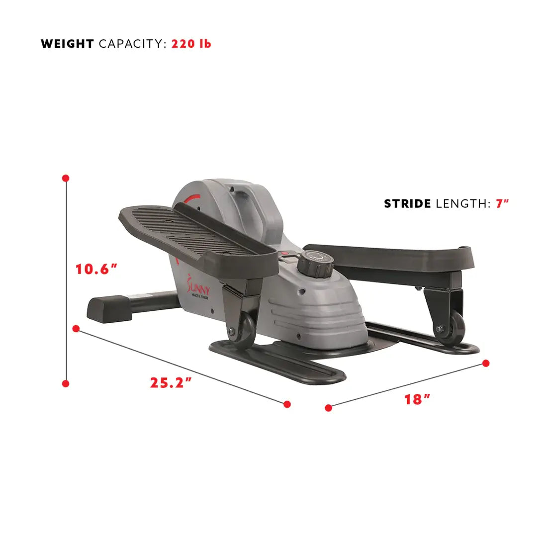 GP Pro Sun Portable Standing Mini Elliptical Trainer- Lifetime warranty*