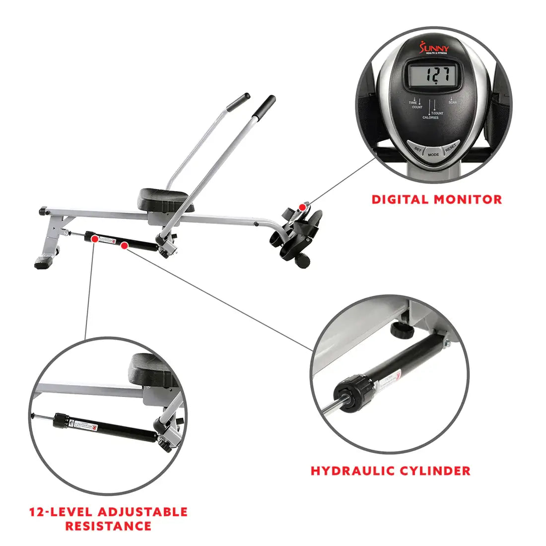 GP Pro Sun Full Motion Rowing Machine Rower - Lifetime warranty*