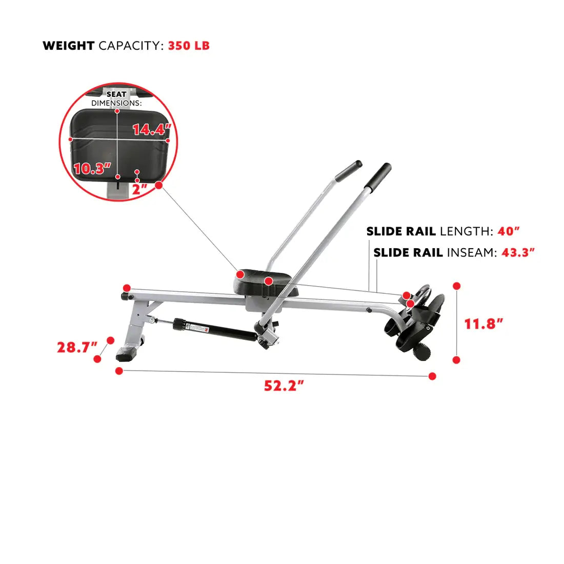 GP Pro Sun Full Motion Rowing Machine Rower - Lifetime warranty*