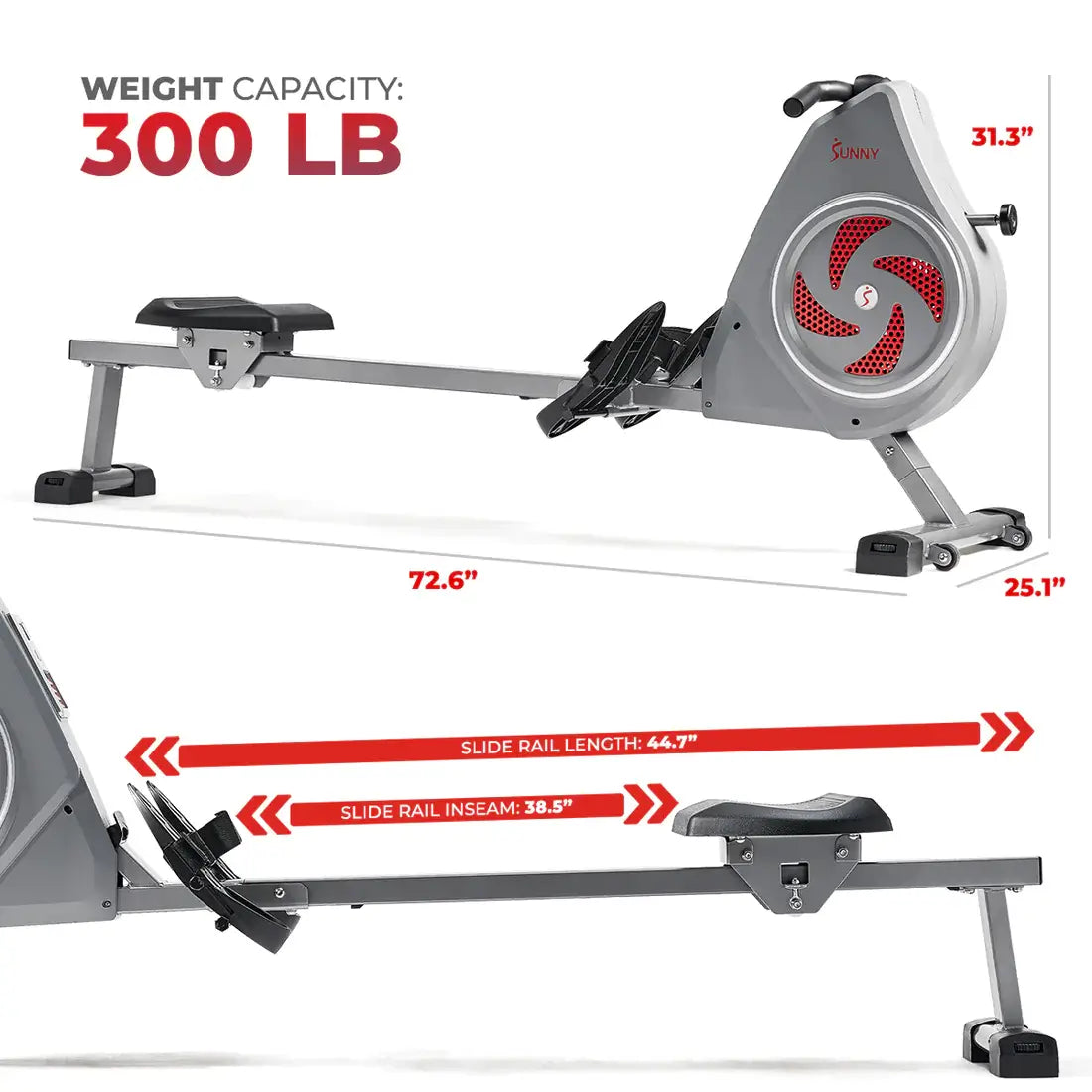 GP Pro Sun Dynamic Air Rowing Machine - Lifetime warranty*