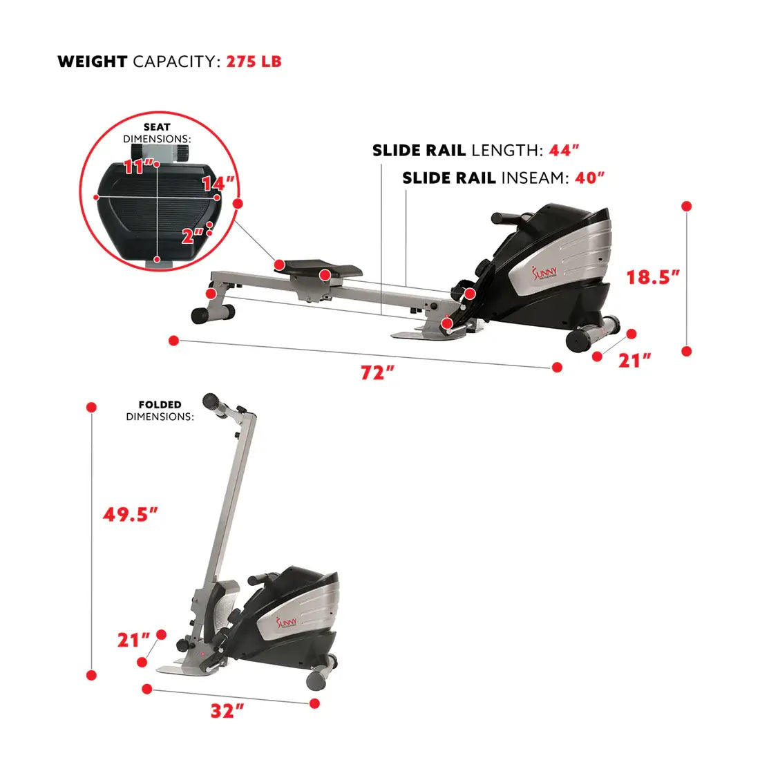 GP Pro Sun Dual Function Rowing Machine Multi-Rower - Lifetime warranty*