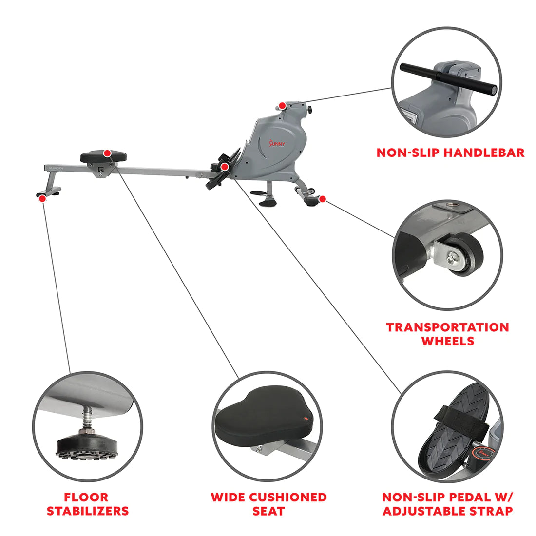 GP Pro Sun Multifunction Rower Dual Rowing Machine - Lifetime warranty*