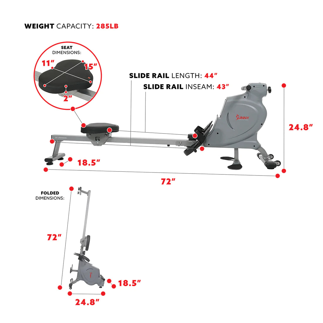 GP Pro Sun Multifunction Rower Dual Rowing Machine - Lifetime warranty*
