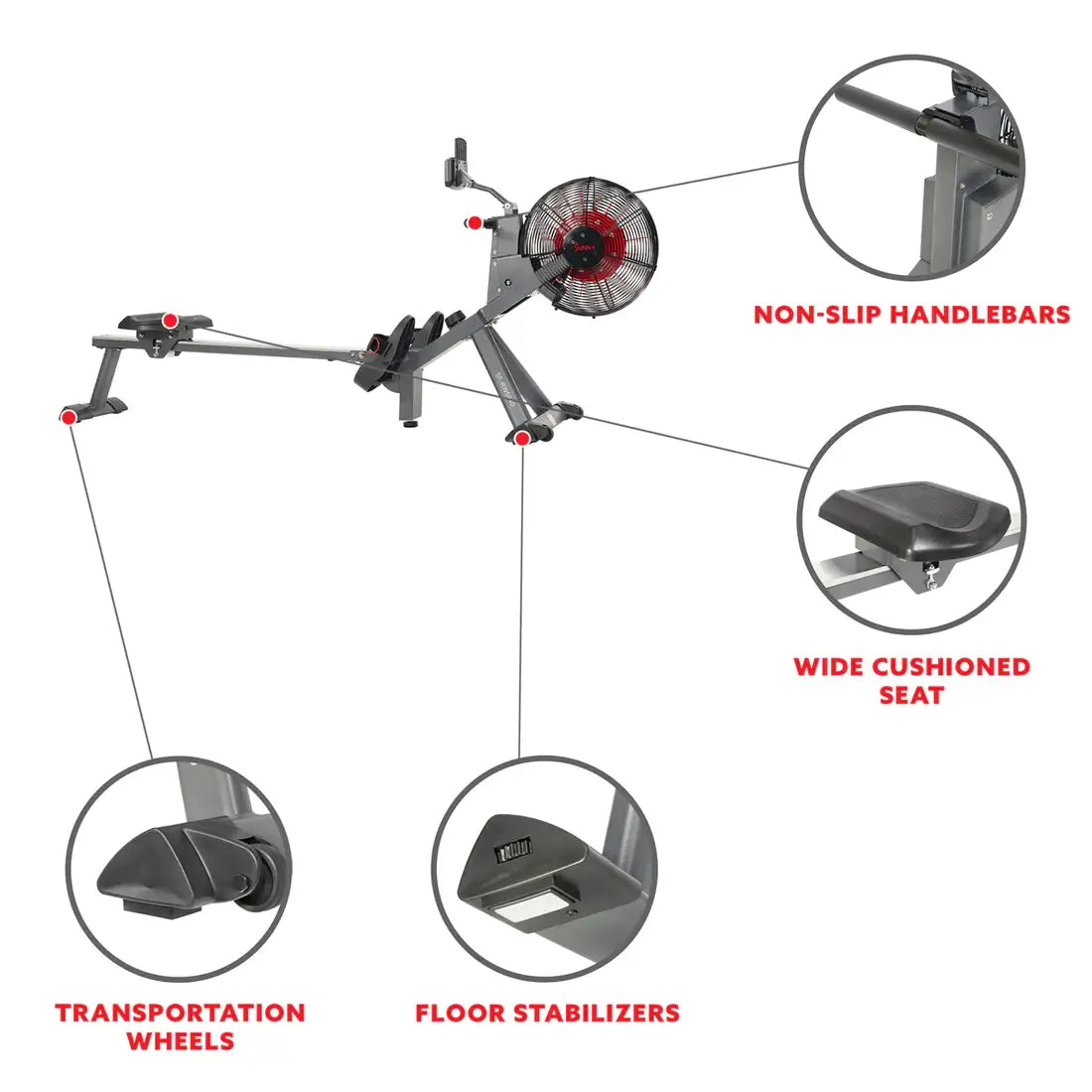 GP Pro Sun Magnetic Air Resistance Rowing Machine - Lifetime warranty*