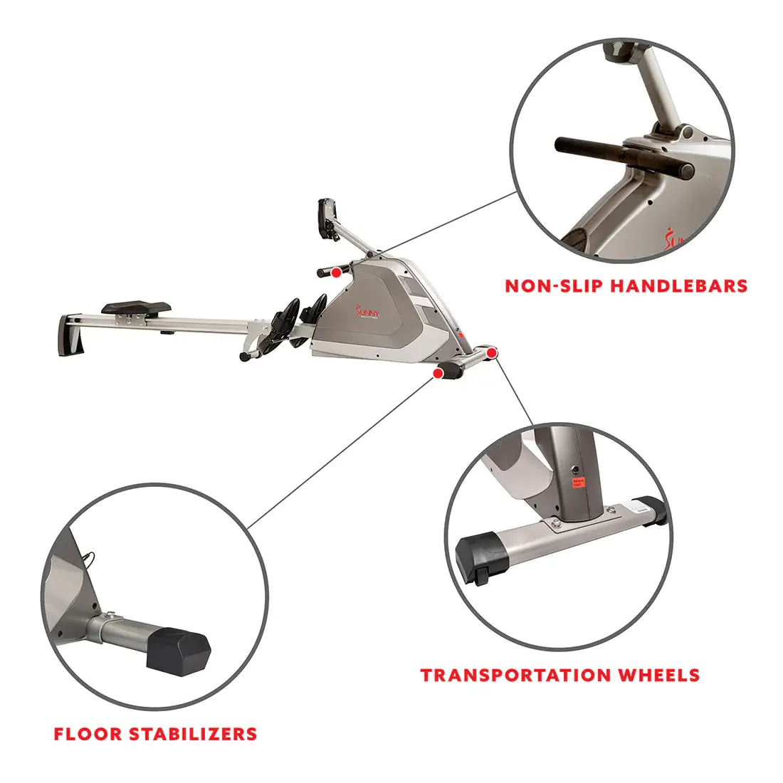 GP Pro Sun Programmable Rowing Machine High Weight Magnetic Rower - Lifetime warranty*