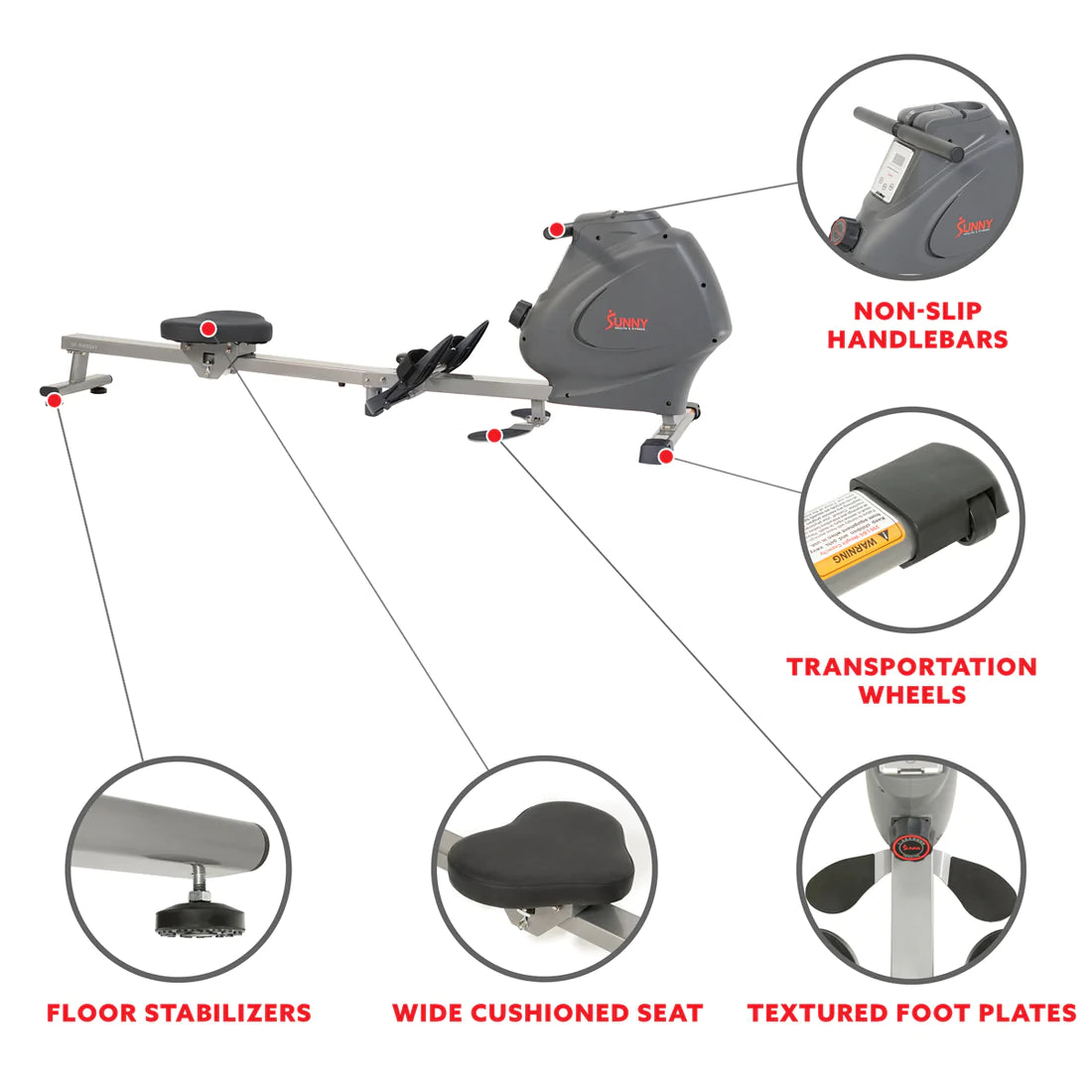 GP Pro Sun Multifunction Full Body Magnetic Rowing Machine - Lifetime warranty*
