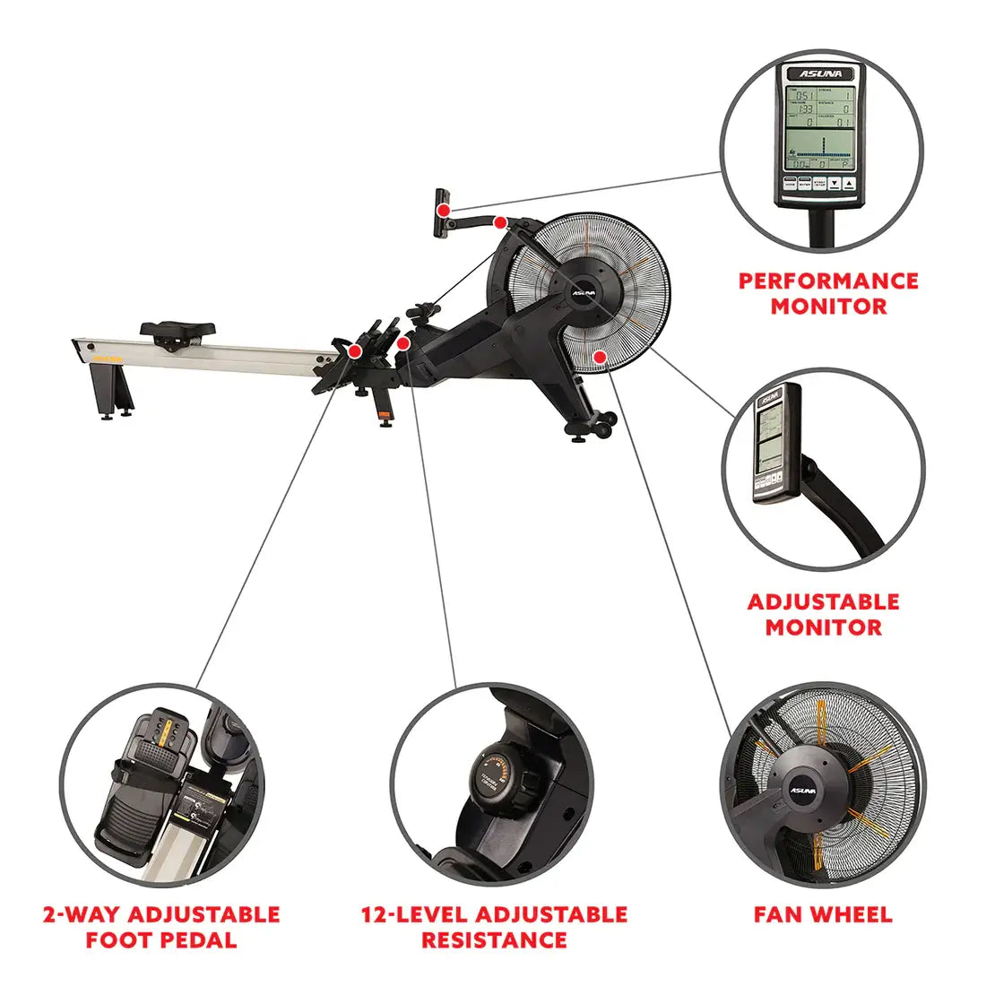 GP Pro Sun Ventus Air Magnetic Rower - Lifetime warranty*