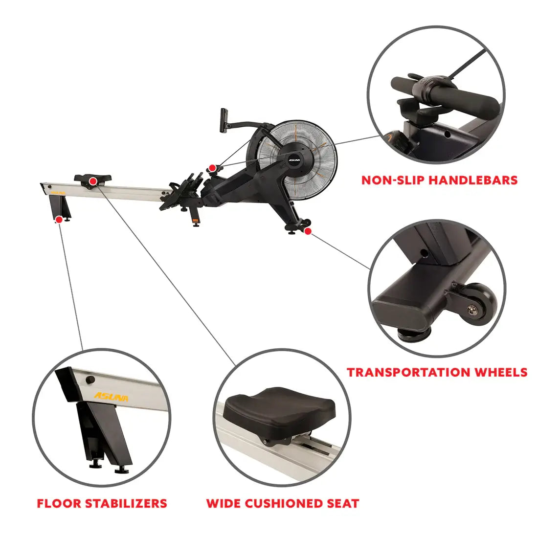 GP Pro Sun Ventus Air Magnetic Rower - Lifetime warranty*