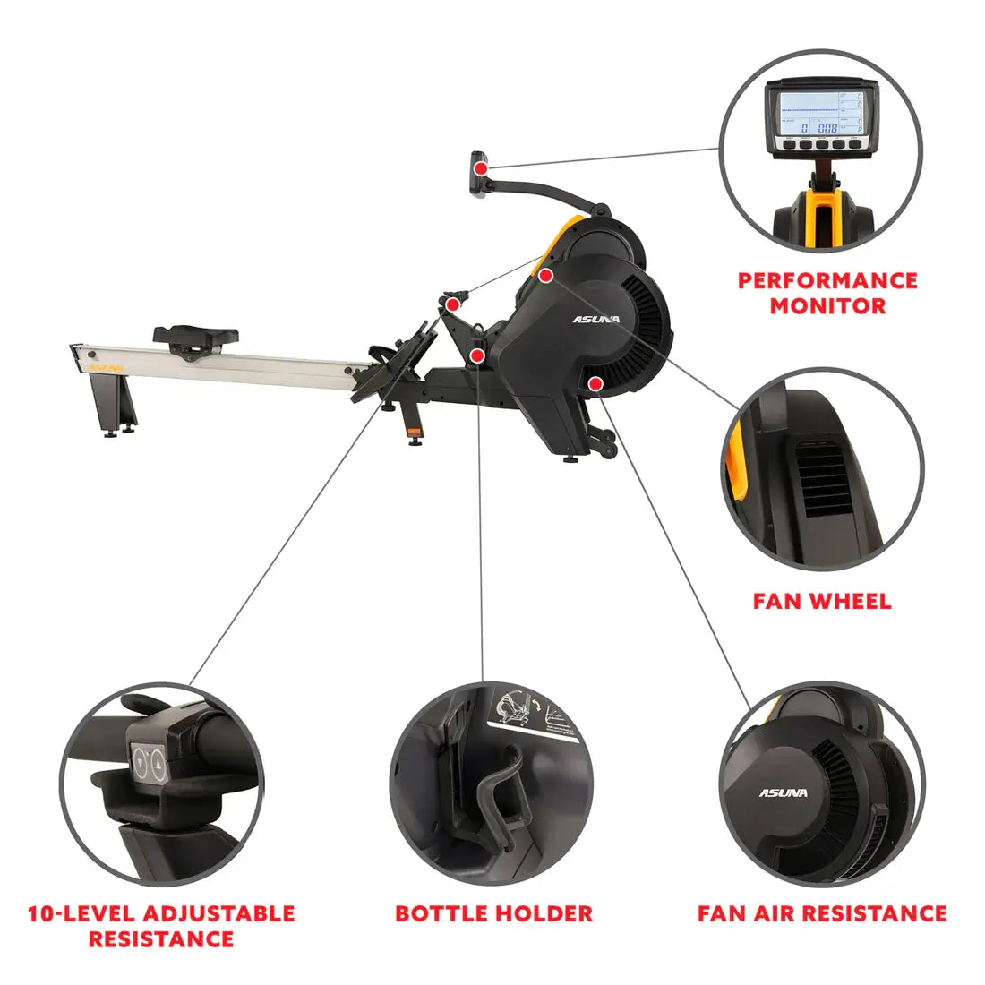 GP Pro Sun Windmill Air Magnetic Rower - Lifetime warranty*