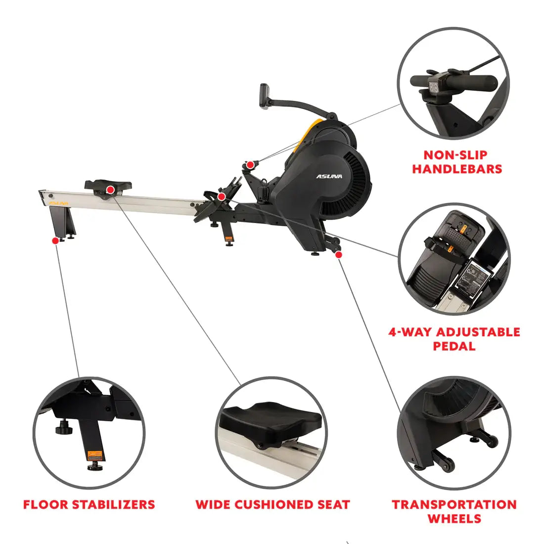 GP Pro Sun Windmill Air Magnetic Rower - Lifetime warranty*