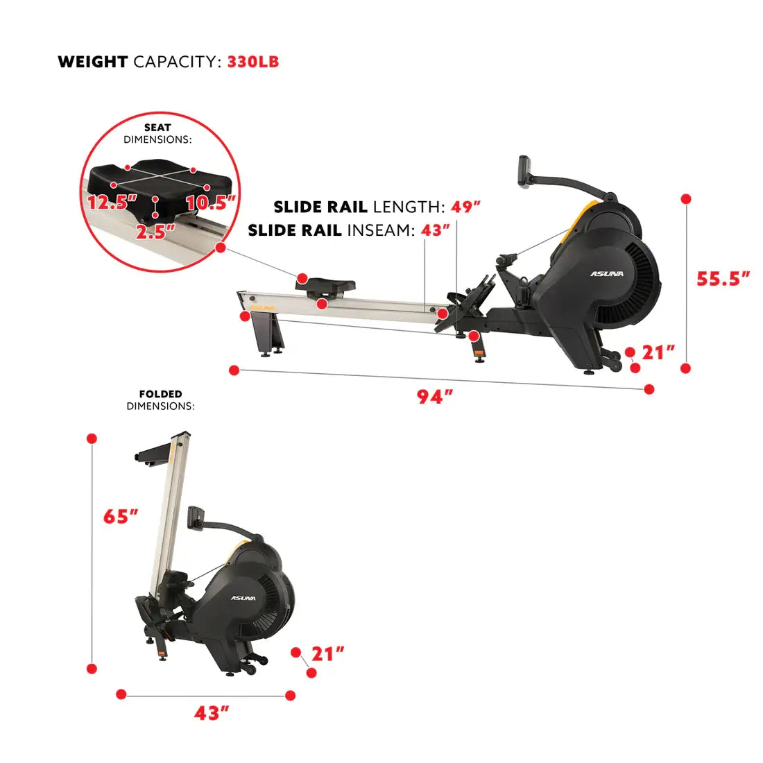 GP Pro Sun Windmill Air Magnetic Rower - Lifetime warranty*