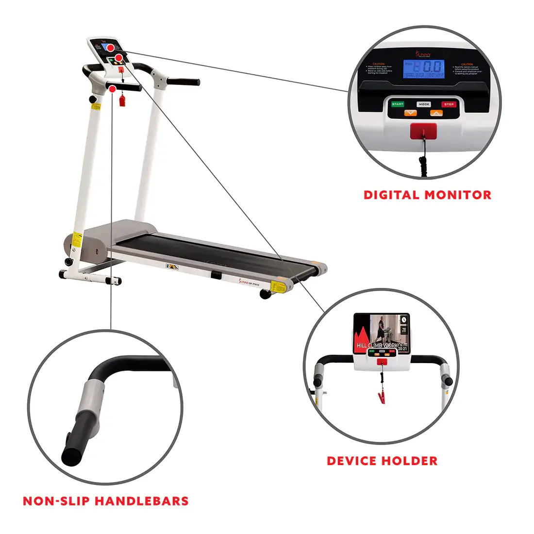 GP Pro Sun Easy Assembly Folding Treadmill Motorized Compact - Lifetime warranty*