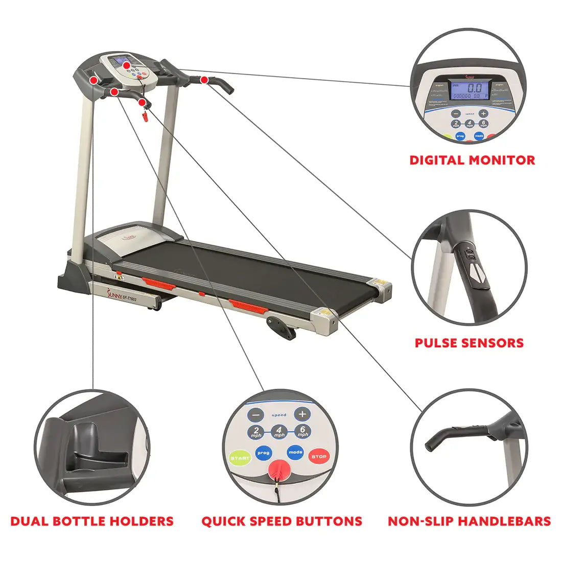 GP Pro Sun Motorized Treadmill Electronic Running Machine- Lifetime warranty*