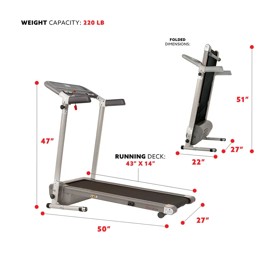 GP Pro Sun Foldable Walking Compact Treadmill - Lifetime warranty*