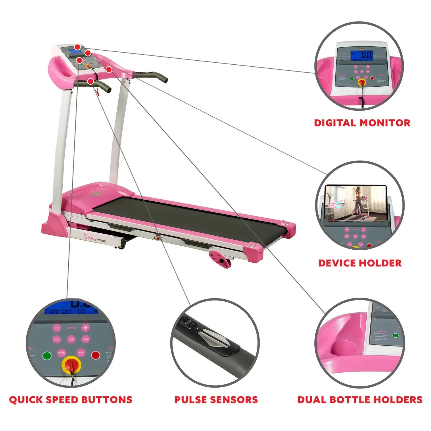 GP Pro Sun Pink Treadmill- Lifetime warranty*