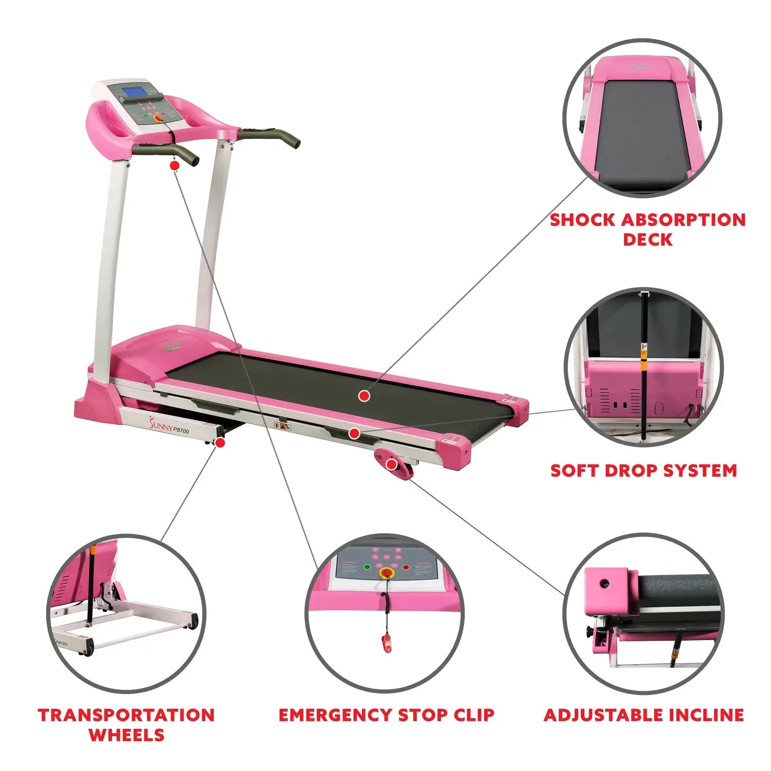 GP Pro Sun Pink Treadmill- Lifetime warranty*