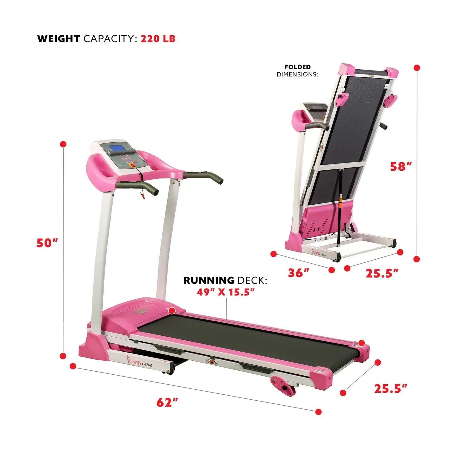 GP Pro Sun Pink Treadmill- Lifetime warranty*