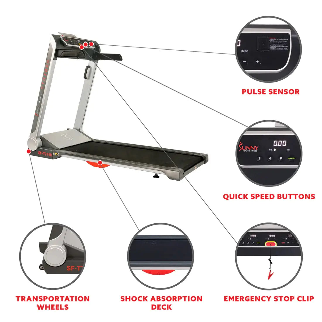 GP Pro Sun Pro Treadmill Wide Flat Folding & Low Deck- Lifetime warranty*