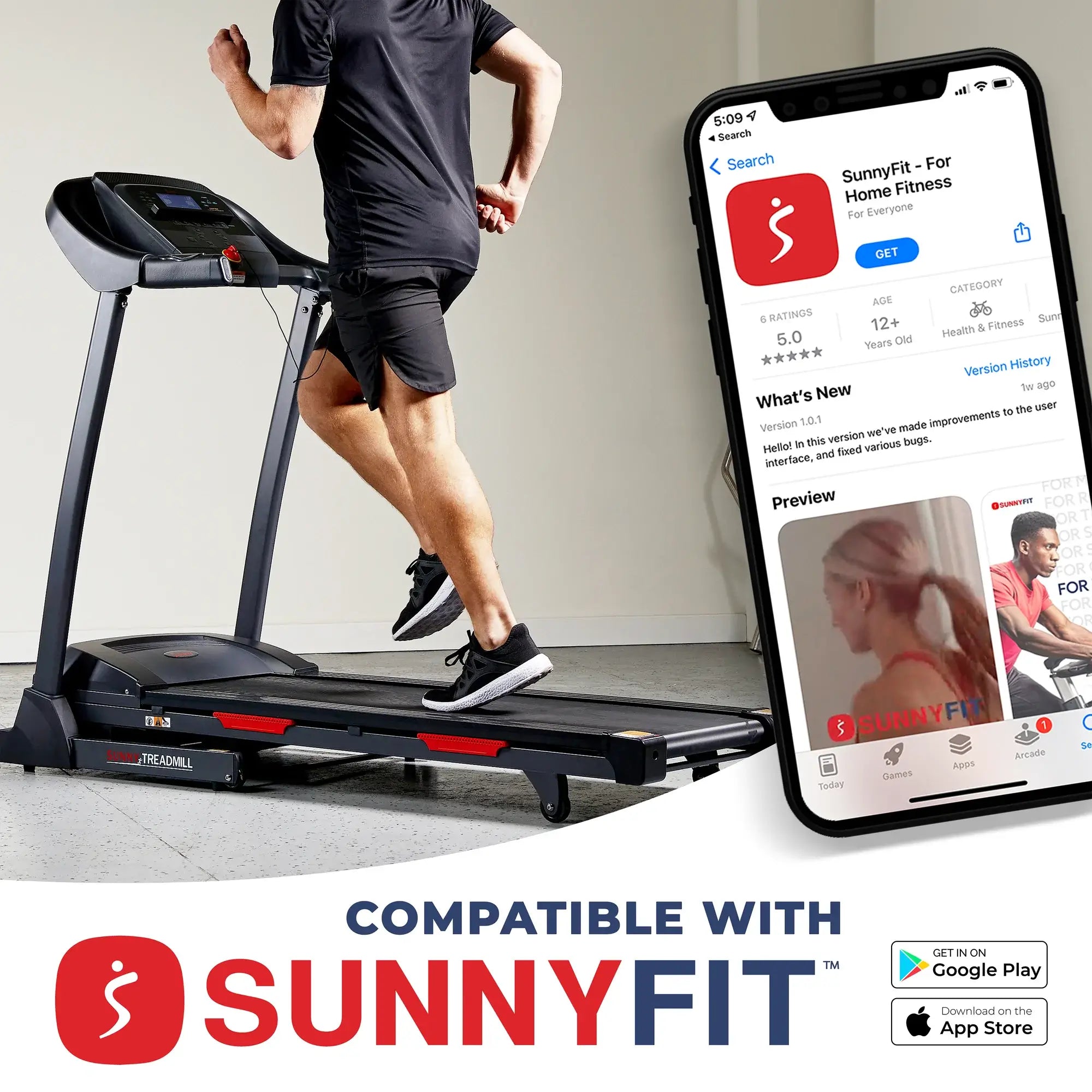GP Pro Sun Premium Folding Auto-Incline Smart Treadmill - Lifetime warranty*