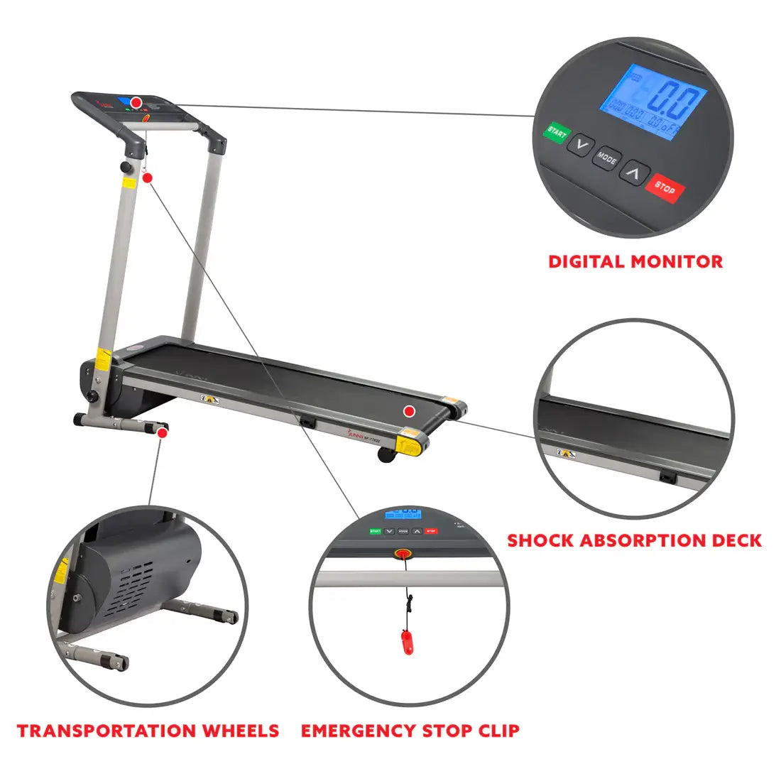 GP Pro Sun Space Saving Treadmill - Compact Folding Space Saver- Lifetime warranty*