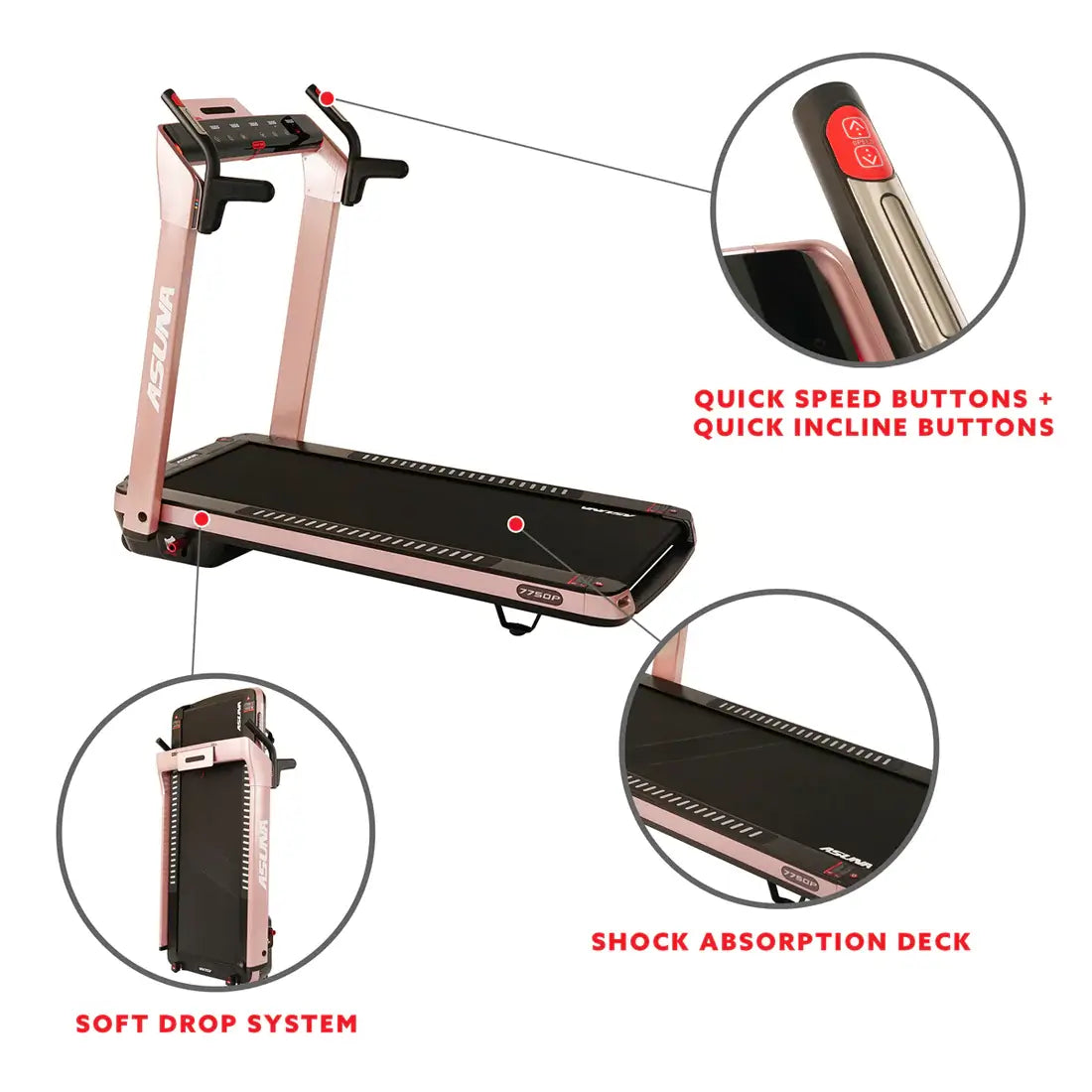 GP Pro Sun SpaceFlex Pink Running Treadmill- Lifetime warranty*