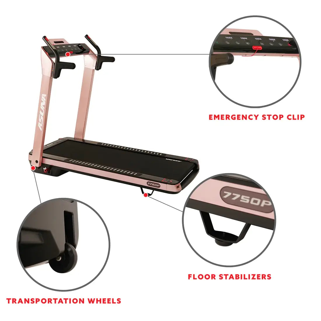 GP Pro Sun SpaceFlex Pink Running Treadmill- Lifetime warranty*