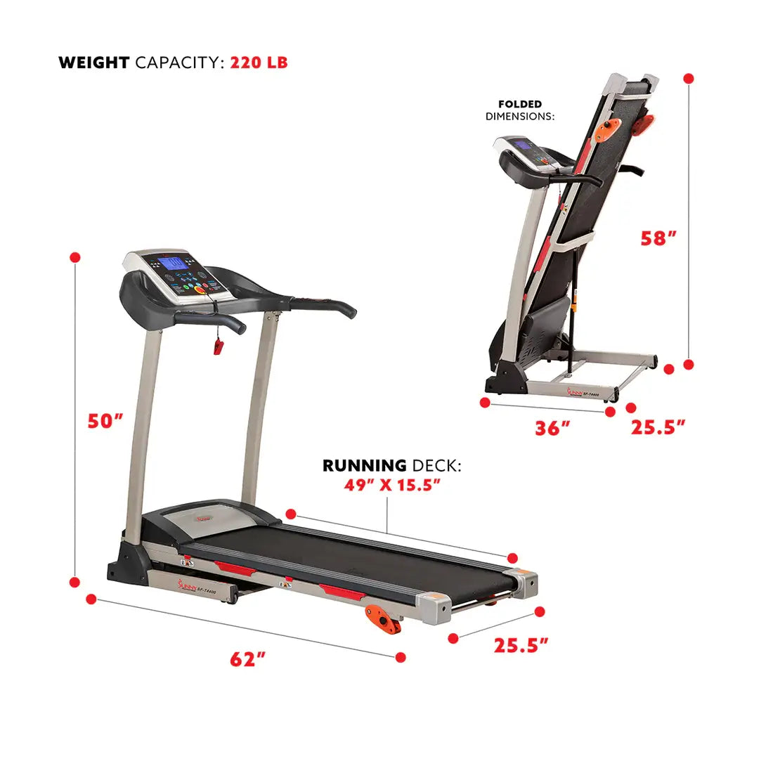 GP Pro Sun Manual Incline Treadmill - Lifetime warranty*