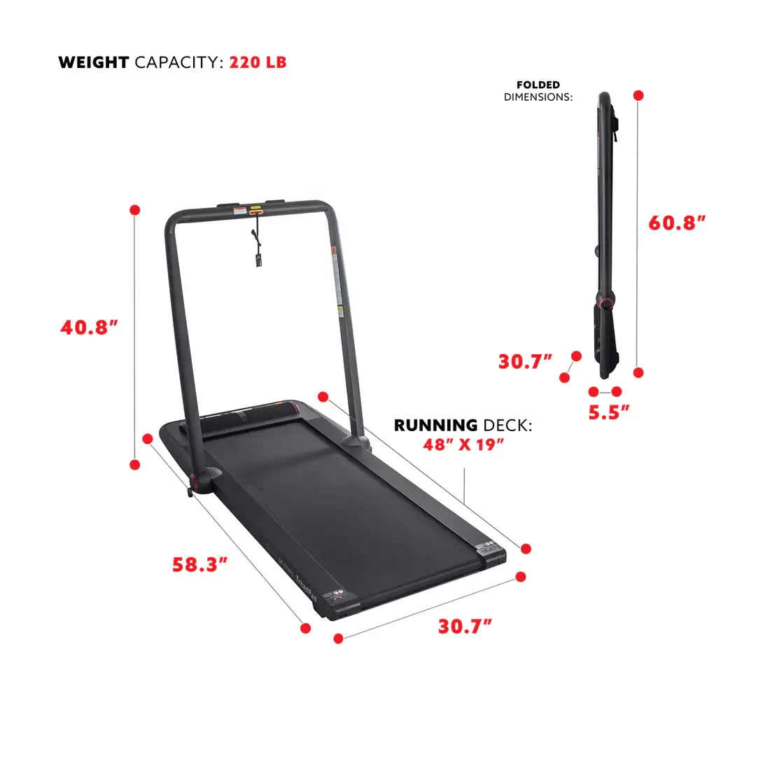 GP Pro Sun Treadpad Flat Folding Treadmill - Lifetime warranty*
